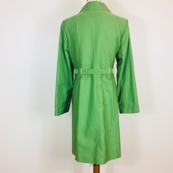 1 Madison Emerald Green Trench Coat Size Large - Picture 3 of 8